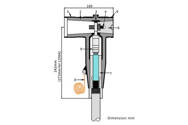 Conector en T separable atornillado de 15kV 630A