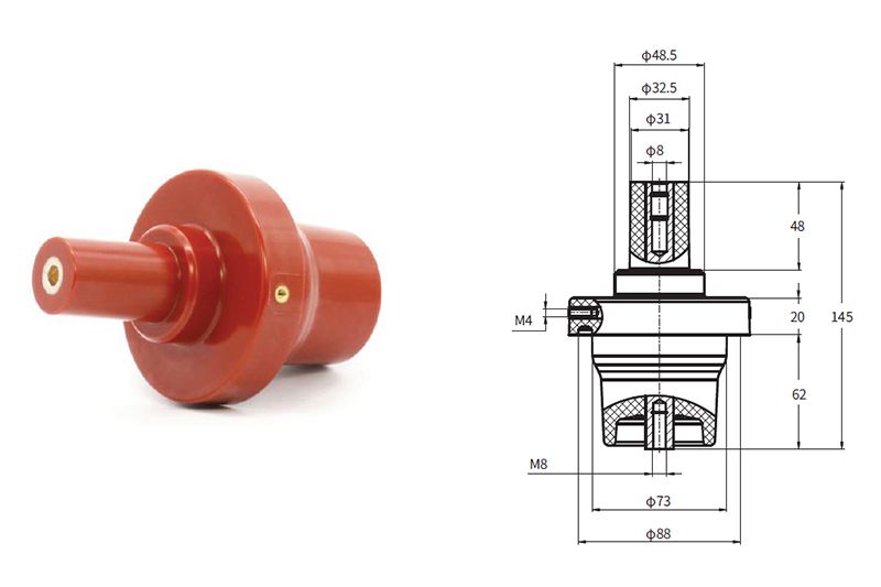 Conector de codo (enchufe) de 250A